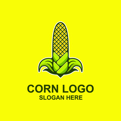 Corn Logo Vector Design Element And Icon In Linear Style - Corn Oil - Healthy Vegan Food - Vector