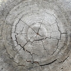 Fototapeta premium Сut down a tree with cracks close-up