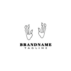 dinosaur footprint logo cartoon icon design template black isolated vector illustration