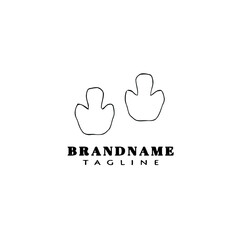 dinosaur footprint logo cartoon icon design template black isolated vector illustration