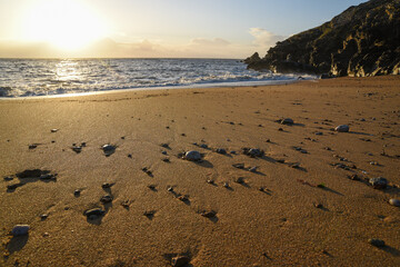 Beautiful maritime oceanic seaside landscape on the Atlantic Ocean in France.