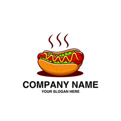 Logo Fast Food Hot Dog Vector Illustration - Vector