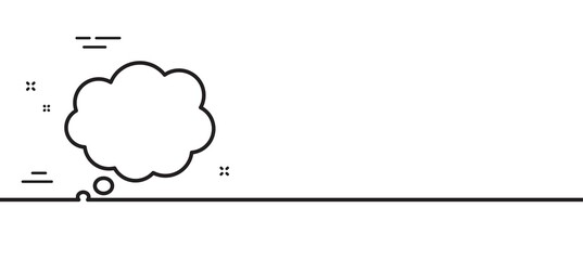 Comic Speech bubble line icon. Chat sign. Communication or Comment symbol. Minimal line illustration background. Comic message line icon pattern banner. White web template concept. Vector