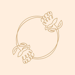 Line Art One Line Flower Wreath Frames Illustration Logo