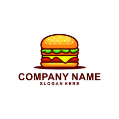 Burger Logo Illustration, Fast food logo - Vector