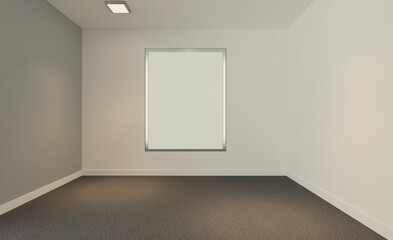 Blank office interior.  Mockup.  3D rendering.