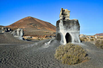 Rofera de Teseguite, striking rocks in the volcanic landscape of Lanzarote, Canary Islands, Spain.
