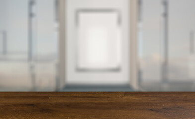Modern office Cabinet.  3D rendering.   Meeting room. Mockup.. Background with empty table. Flooring.