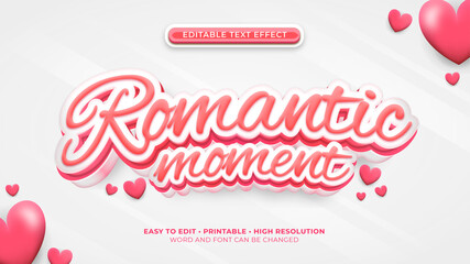 Font effect Romantic text style valentine 3d modern script. eps vector file