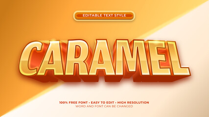 Font effect Caramel text style 3d bold modern. eps vector file