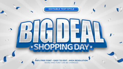 Font effect Big deal shopping day text style 3d. eps vector file
