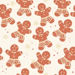Gardinen Nahtloser herbst Christmas gingerbread seamless pattern. Vector illustration  © Lucky Project