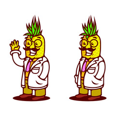 Doctor Pinneaple Mascot illustration design vector - Vector