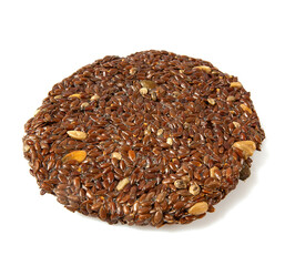 flaxseed crackers isolated on white background
