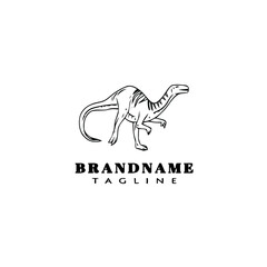 dinosaur logo cartoon icon design template black isolated vector illustration