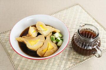 Pempek, Empek-Empek, Pempek Palembang is a traditional food from South Sumatra, Indonesia. This fish-based food is very popular. 
