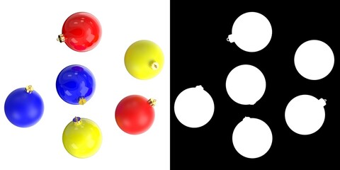 3D rendering illustration of some Christmas balls