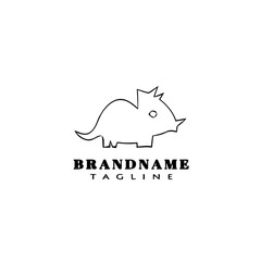 dinosaur logo cartoon icon design template black isolated vector illustration