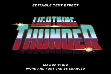 Lightning Thunder text effect - obrazy, fototapety, plakaty