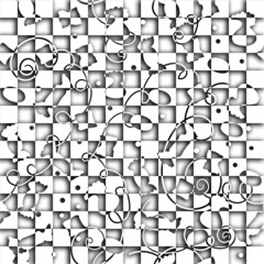 Background is seamless. Black and white abstraction. Geometric shapes candies with shadows. 3d plaster. Texture for wallpaper, scrapbooking and fabric. Printing on paper, bedspreads, bed linen.