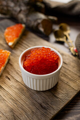 red caviar in a bowl