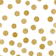 Christmas holiday golden dotted background template for greeting card or gift wrapping paper.gold and white confetti pattern for Christmas or New Year
