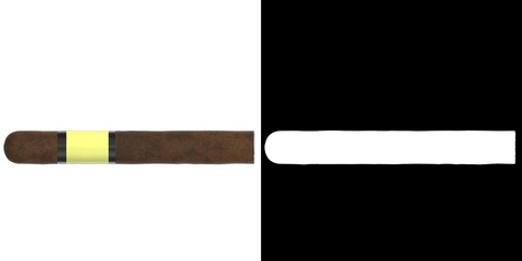 3D rendering illustration of a cigar