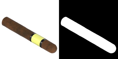 3D rendering illustration of a cigar