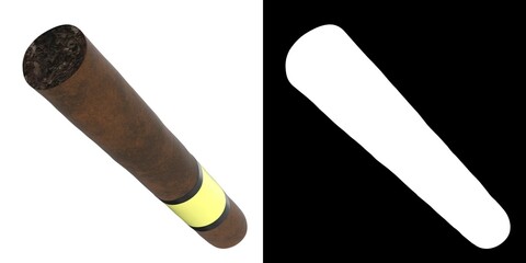 3D rendering illustration of a cigar