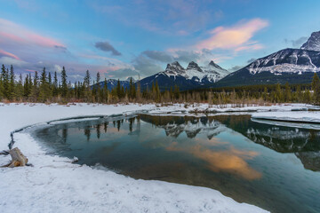 Winter landscape from Policemans creek, Alberta, Canada