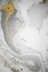 Luxury white fog, abstract pattern. Treasury of art. Swirls of marble. Abstract fantasia with golden powder. Extra special and luxurious- ORIENTAL ART. Ripples of agate. Natural luxury.