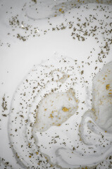 Obraz premium Luxury white fog, abstract pattern. Treasury of art. Swirls of marble. Abstract fantasia with golden powder. Extra special and luxurious- ORIENTAL ART. Ripples of agate. Natural luxury.