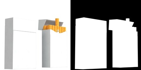 3D rendering illustration of cigarette packs