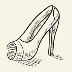 Hand drawn shoe illustration