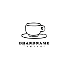 tea cup logo design template icon vector cute