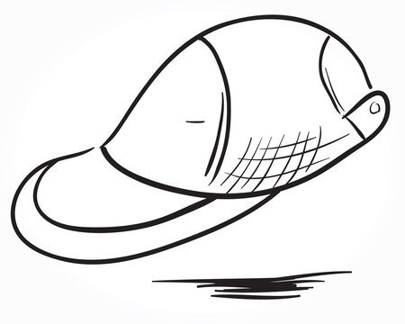 Hand-drawn vector drawing of a Baseball Cap.