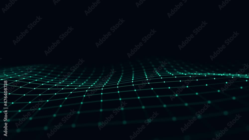 Fototapete Technology blue wave. Big data visualization. Analytics representation. Digital background. 3d rendering.