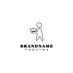 deliveryman logo cartoon icon design template black isolated vector illustration