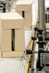 Stockholm, Sweden  A cardboard box on an conveyor belt.