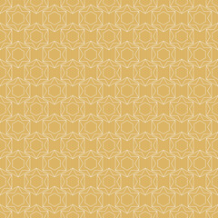 Modern background image with metal decorations on gold background for your design projects, seamless pattern, wallpaper textures with flat design. Vector illustration
