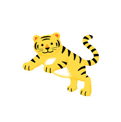 Leaping cartoon tiger, year of tiger illustration