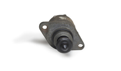 idle air sensor control motor, mounting holes of housing, isolated on white background. with clipping path