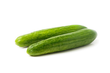 Fresh cucumber isolated on white background  