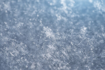Macro close up from a snowflake in natural surroundings     