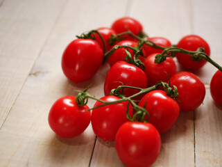 Valentino tomatoes fresh on the vine close up
