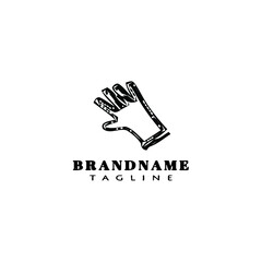 glove logo cartoon design template icon black isolated vector