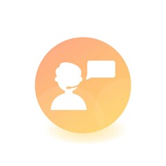customer service Icon button gradient Design template vector