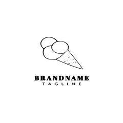 unique ice cream cone logo cartoon design icon vector illustration