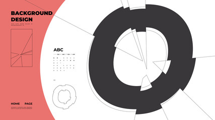 Abstract homepage background. Minimal illustration. Chopped, cut, glitch, broken type, lite composition.