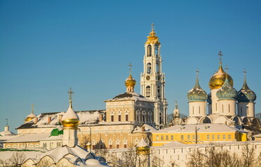 Gold ring of Russia. View of the domes of the Trinity-Sergius Lavra	